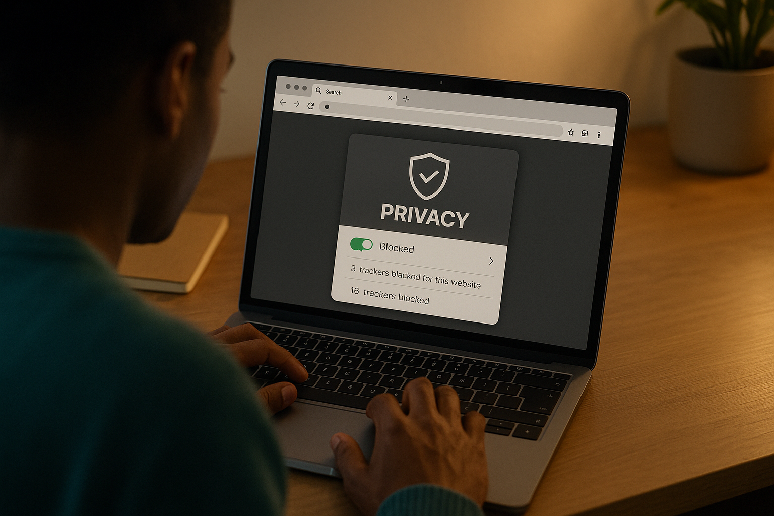 User managing privacy extensions in Chrome browser window